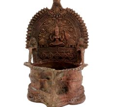 Old Brass Laxmi Oil Lamp Worship Puja Lamp