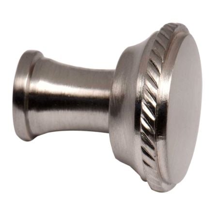 Round Brushed Silver Color Brass Cabinet Drawer Knob