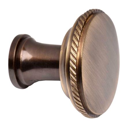 Brass Round Beaded Modern Minimalist Furniture Knob in Antique Gold Color