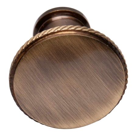 Brass Round Beaded Modern Minimalist Furniture Knob in Antique Gold Color