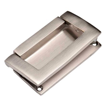 Brass Rectangular Flush Lift Handle knob In Brushed Silver Color