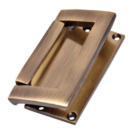 Brass Antique Gold Flush Lift Handle Pull Knob In Rectangular Shape