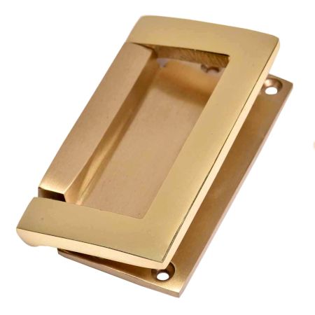 Golden Color  Brass Rectangular Flush Lift Handle Pull Knob