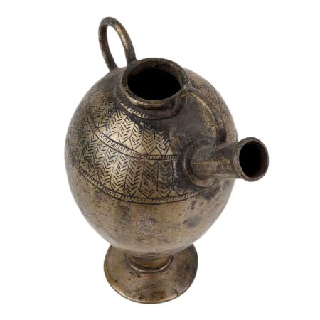Brass Carved Long Islamic Style Hookah Pot