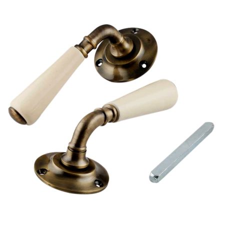 Cream Ceramic Door Mortice Handles