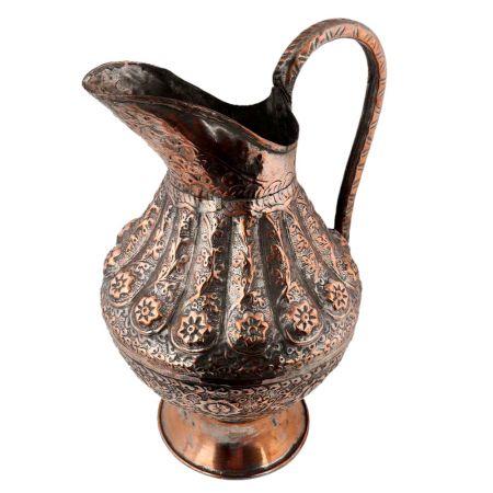 Repousse Copper Water Pitcher Jug