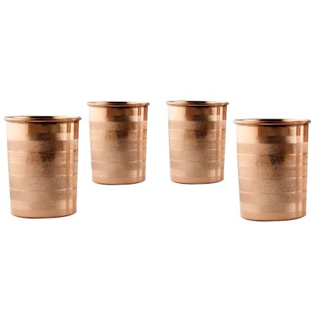 Traditional Copper Glasses Tableware In set of 4