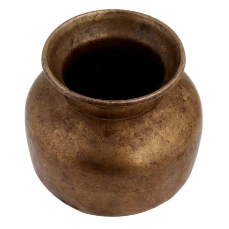 Brass Water Pot Broad Base And Wide Mouth