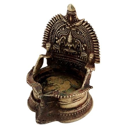 Brass Kamakshi Laxmi Oil Lamp Worship Lamp