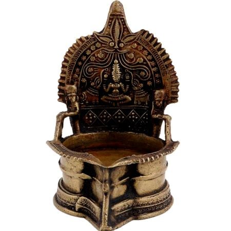 Hindu Goddess LakshmiÂ Brass Oil Lamp