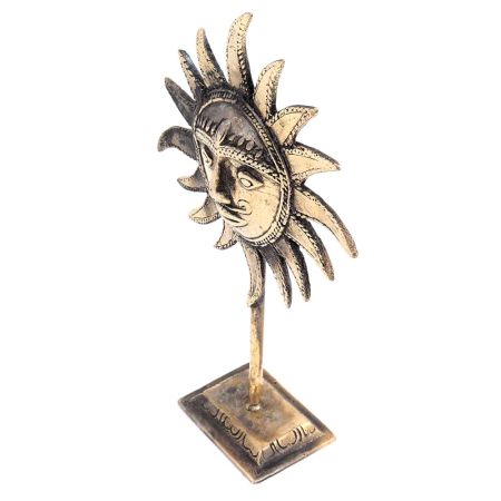 Brass Sun God Face On Stand