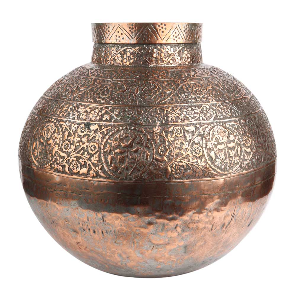 Antique Copper Vase Garden Decorative Copper Flower Pot Vintage Copper Vase Antique Old Copper Planter Turkish Copper Flower Pot