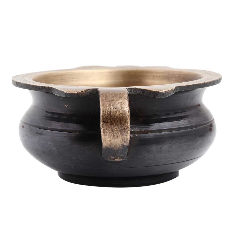 Brass Urli Bowl Flower Bowl In Black Finish