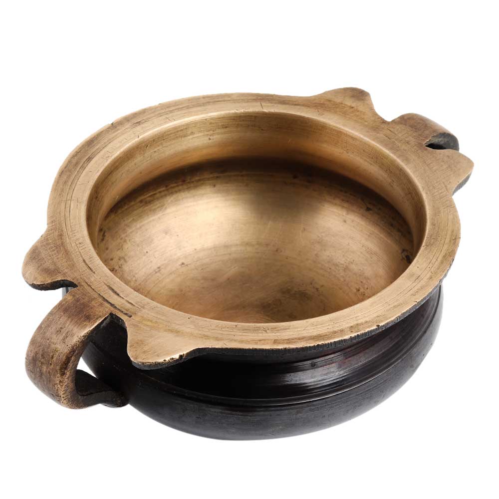 Brass Urli Bowl Flower Bowl In Black Finish