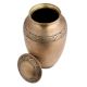 Handmade Brass Urn Pot Leaves Carved With Lid