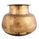 Brass Carved Pot Round Shape Thick Neck And Mouth