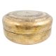 Brass Round Box Hand Engraved Subtle Pattern