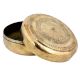Brass Round Box Hand Engraved Subtle Pattern