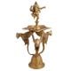 Brass Diya Dancing Ganesha On Three Peacock Stand