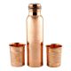 Pure Copper Water Bottle With 2 Copper Glasses Set