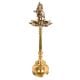 Brass 9 Wick Oil Lamp Ganesha Figurine On Pedestal  Stand