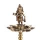 Brass 9 Wick Oil Lamp Ganesha Figurine On Pedestal  Stand
