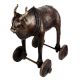Brass Ox Statue On Wheels Art Decoration Statue