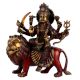 Exquisite Red Brass Goddess Durga On A Lion