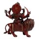 Exquisite Red Brass Goddess Durga On A Lion