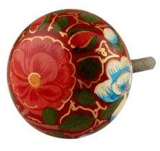 Red & Green Designer Wooden Knob