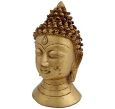 Brass Buddha Head Statue Showpiece