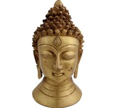 Brass Buddha Head Statue Showpiece