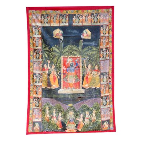 Pichwai Painting Srinathji Lord Krishna With Gopies