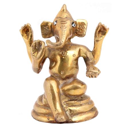 Brass Bhagwan Ganesha Statue With Long Ears