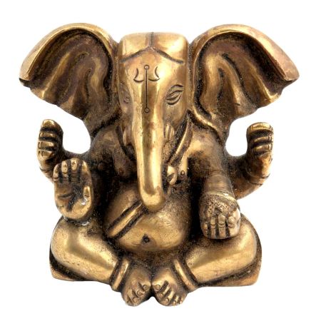 Brass Ganesha Statue Blessing Pose And Large Ears