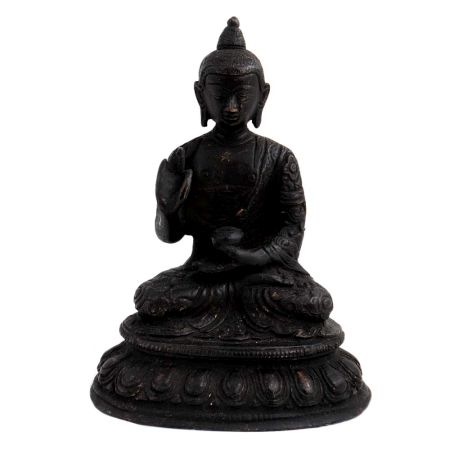 Black Brass Meditating Buddha Tibetans Art