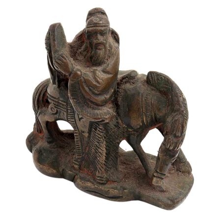 Brass Chinese Old Man Statue On A Horse