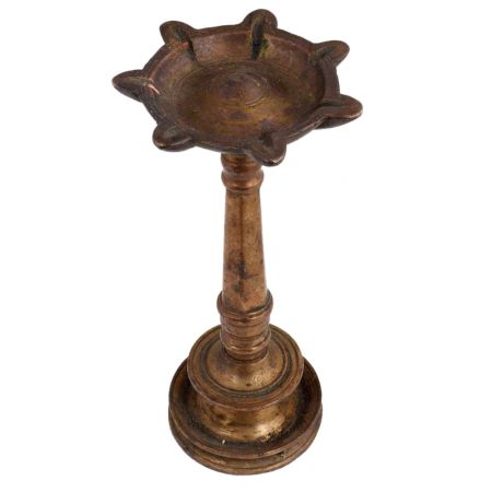 Spiritual 7 Wick Brass Oil Lamp On Stand