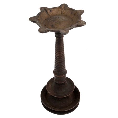 Brass Oil lamp Round Base with Stand Diwali Decoration