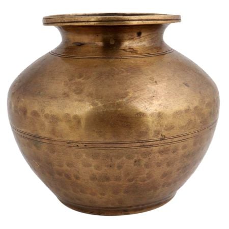 Hand Beaten Brass Water Storage Pot For Worship