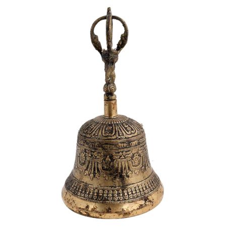Brass Buddhist Temple Meditation Bell With Dorje