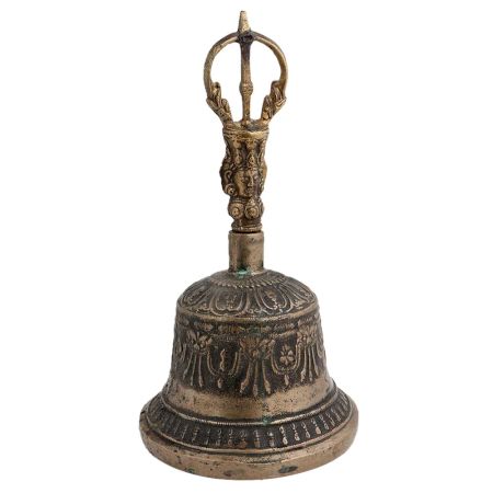 Engraved Retro Style Brass Dorje Vajra Bell