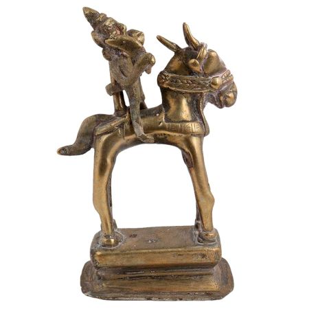 Magnificent Brass Statue Of Indian Warrior God Riding A Horse