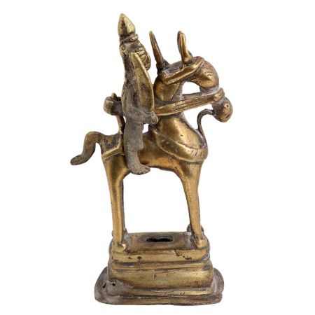 Tribal Brass Indian Warrior god Riding A Horse Statue