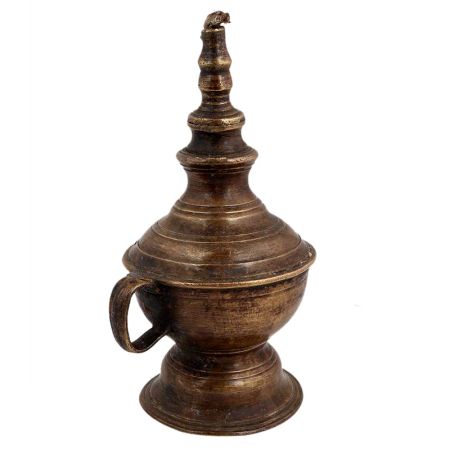 Vintage Brass Household  Single Wick Oil Lamp