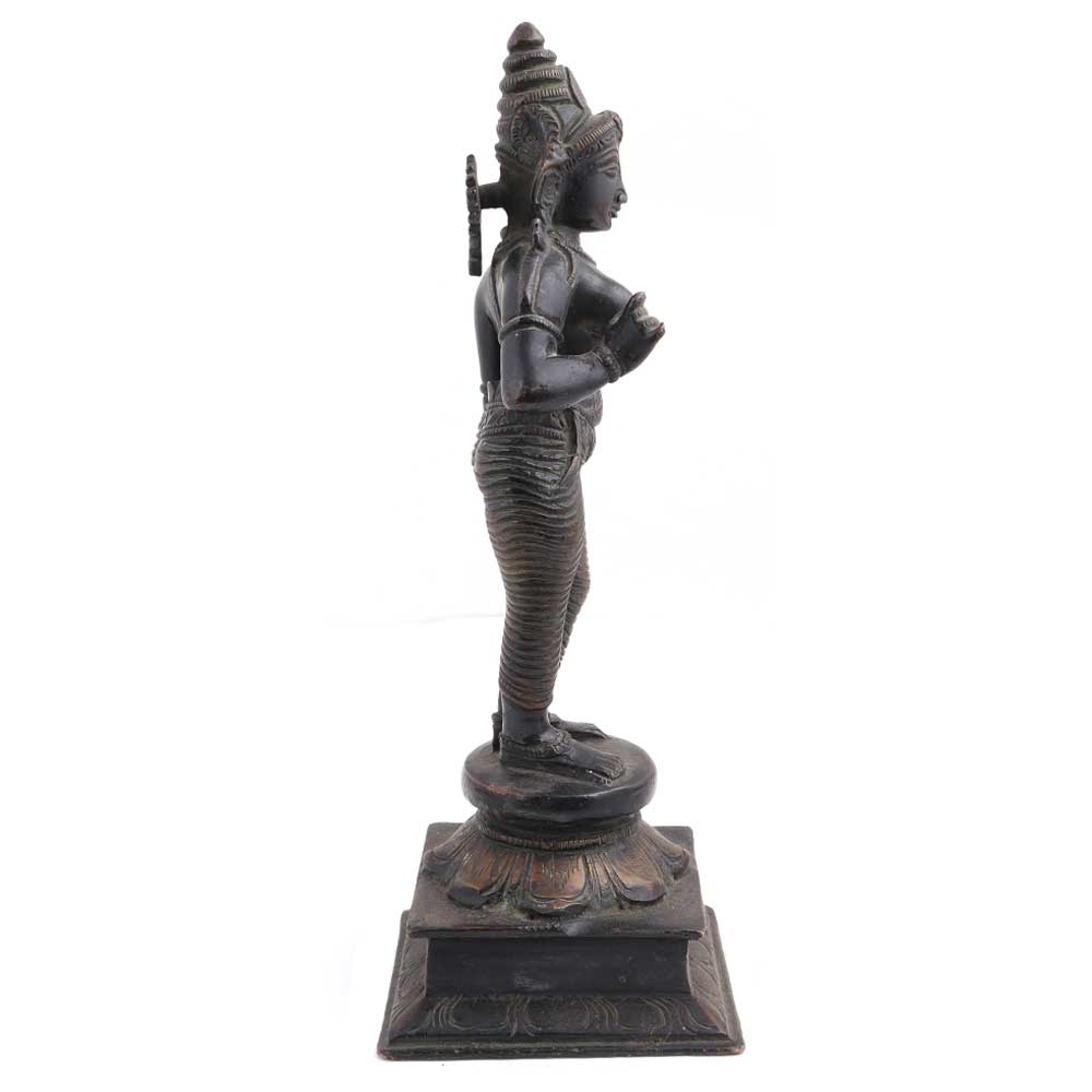 Black Brass Standing Parvati Statue
