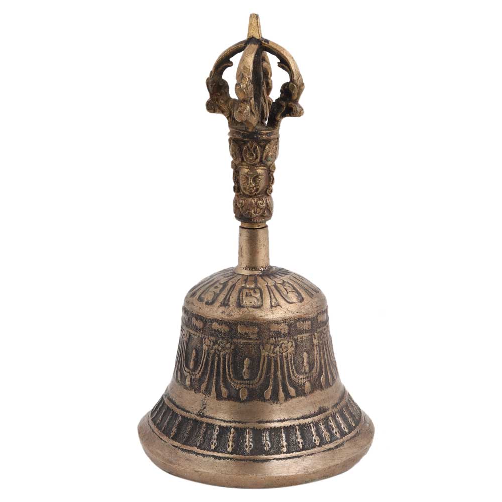Brass Nepali Decorated And Embossed Vajra Bell