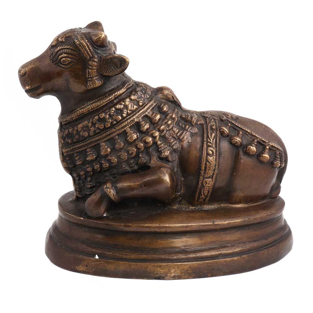 Brass Nandi Statue Sitting