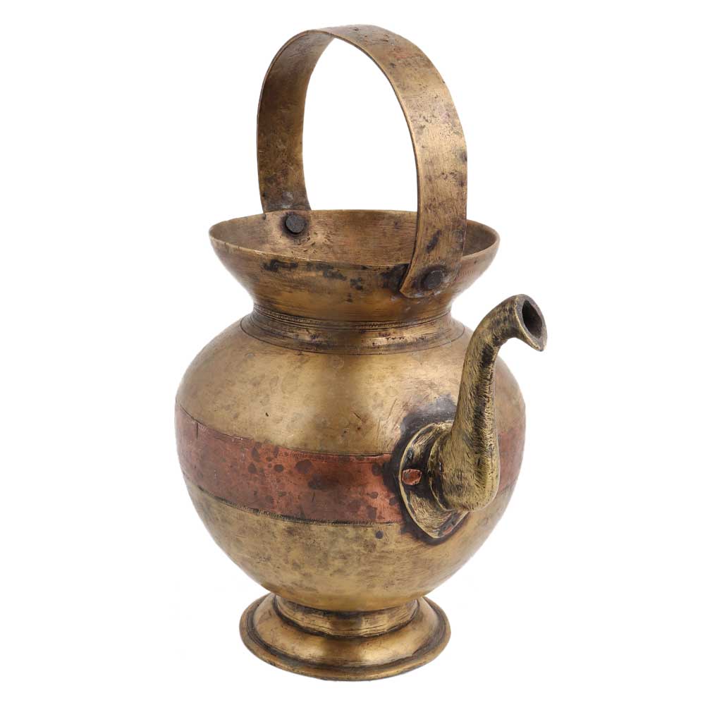 Brass kamandal Holy Water Pot With handle And Stout