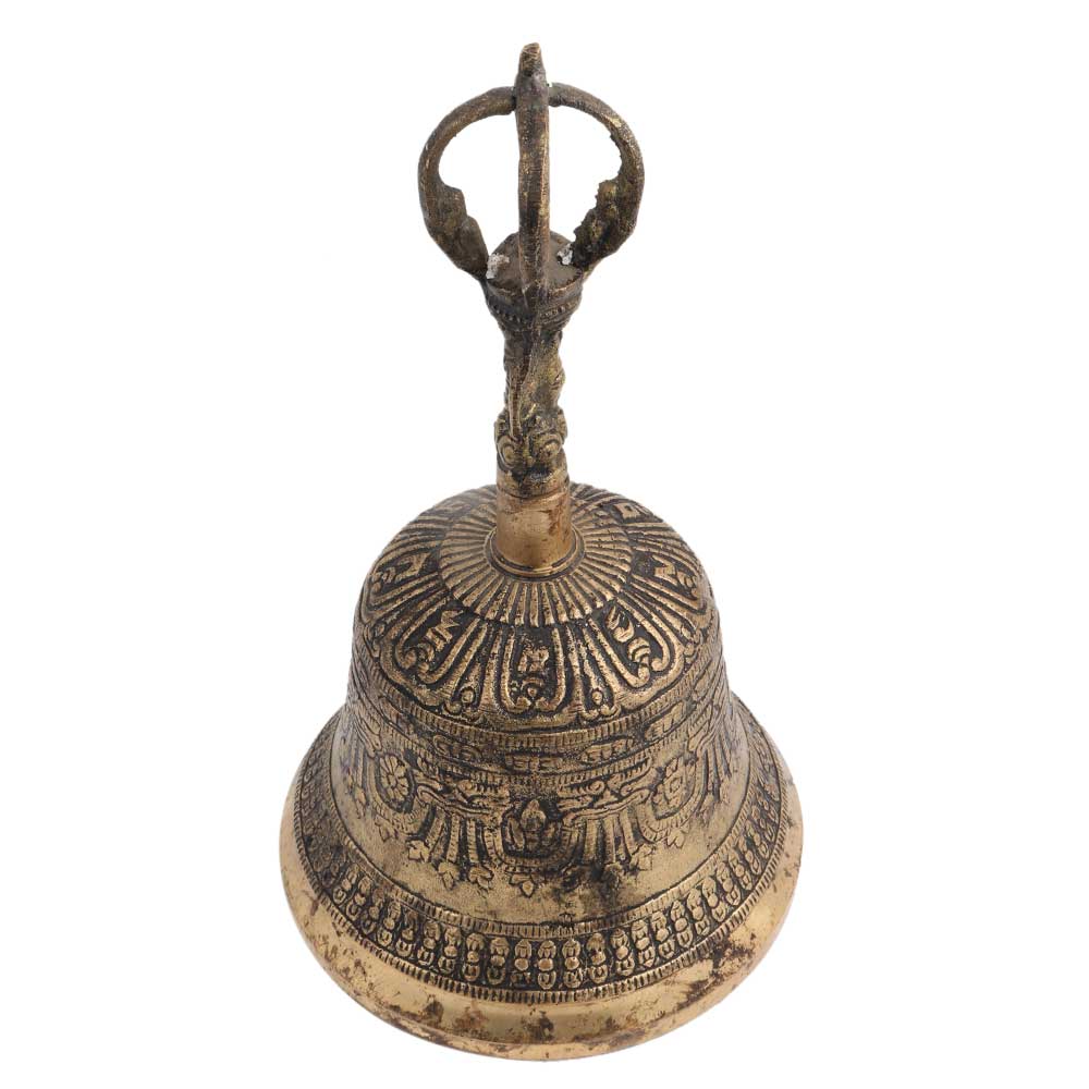Brass Buddhist Temple Meditation Bell With Dorje
